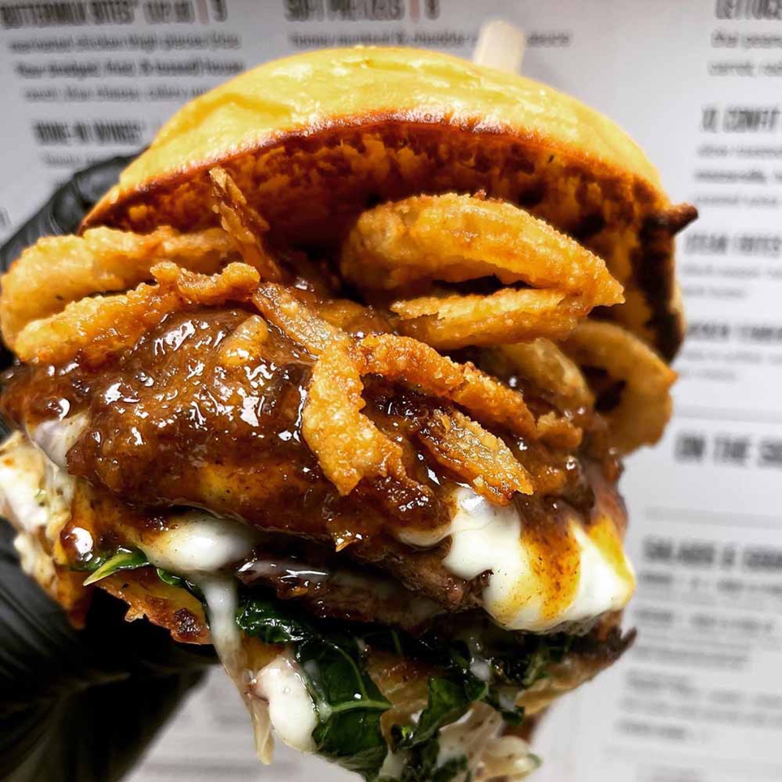 Ohio Proud Angus burger at Cheers